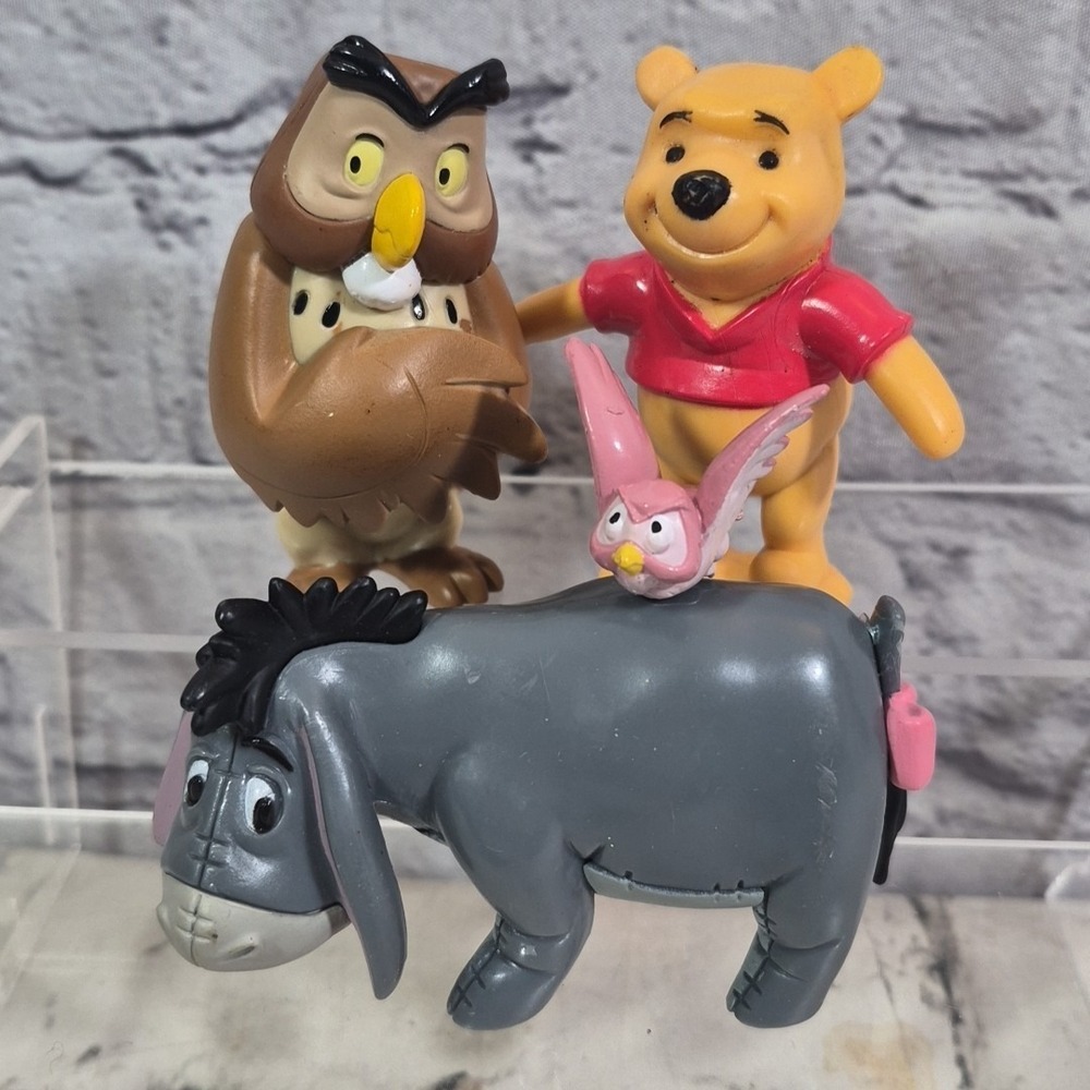 Disney Winnie The‎ Pooh Figures Vinyl Lot Of 4 Cake Topper Toys Owl Eeyore